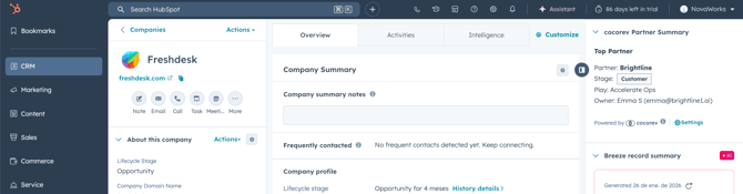 Product Screenshot HubSpot with App Card